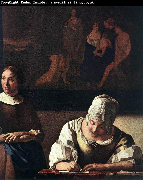VERMEER VAN DELFT, Jan Lady Writing a Letter with Her Maid (detail) set